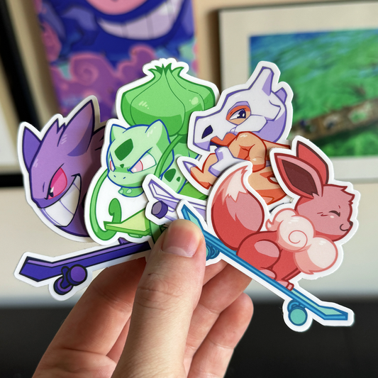 Gen 1 - Skateboard Mons Sticker Set (8 pack)