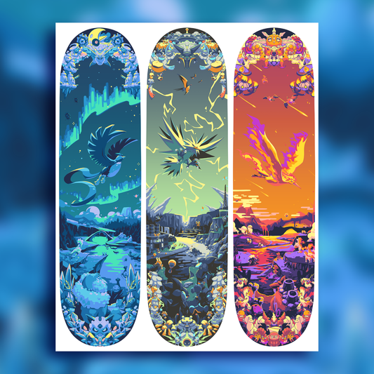 PREORDER - Poke Birds Triptych Matte Giclee Print - 16x20