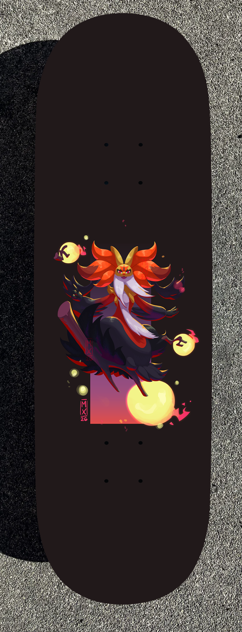 Flash Pokemon Design Painted Boards (Made within 3 Months)