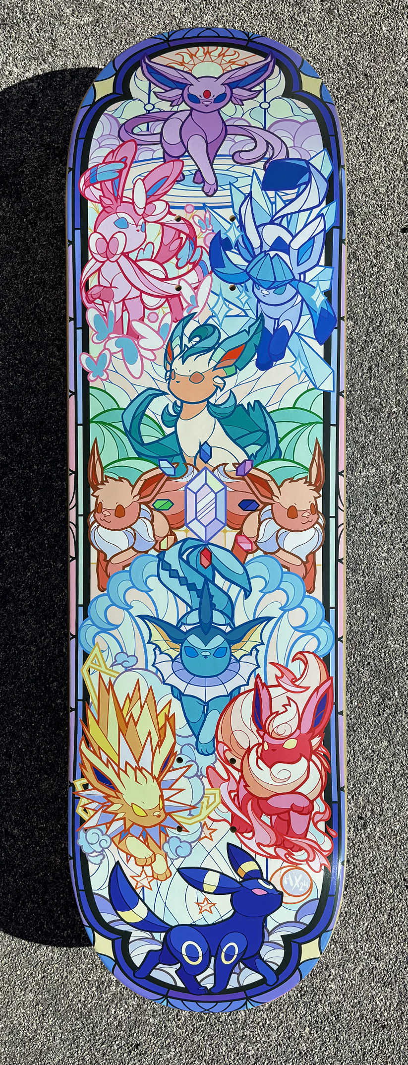 Made to Order - Eeveelution Vinyl Skateboard (3-6 Weeks before shipping)