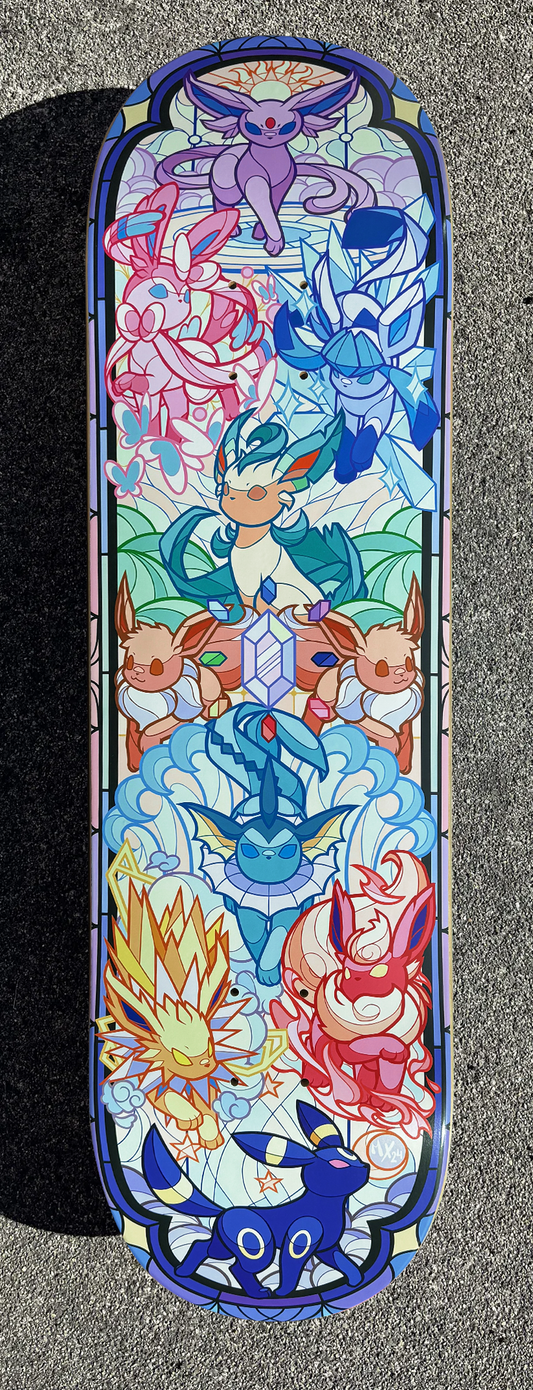 Made to Order - Eeveelution Vinyl Skateboard (3-6 Weeks before shipping)