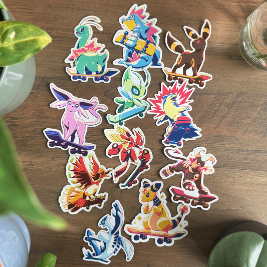 Gen 2 - Skateboard Mons Sticker Set (11 pack)