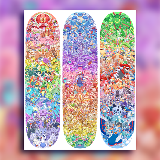PREORDER - Poke Gens Triptych Matte Giclee Print - 16x20