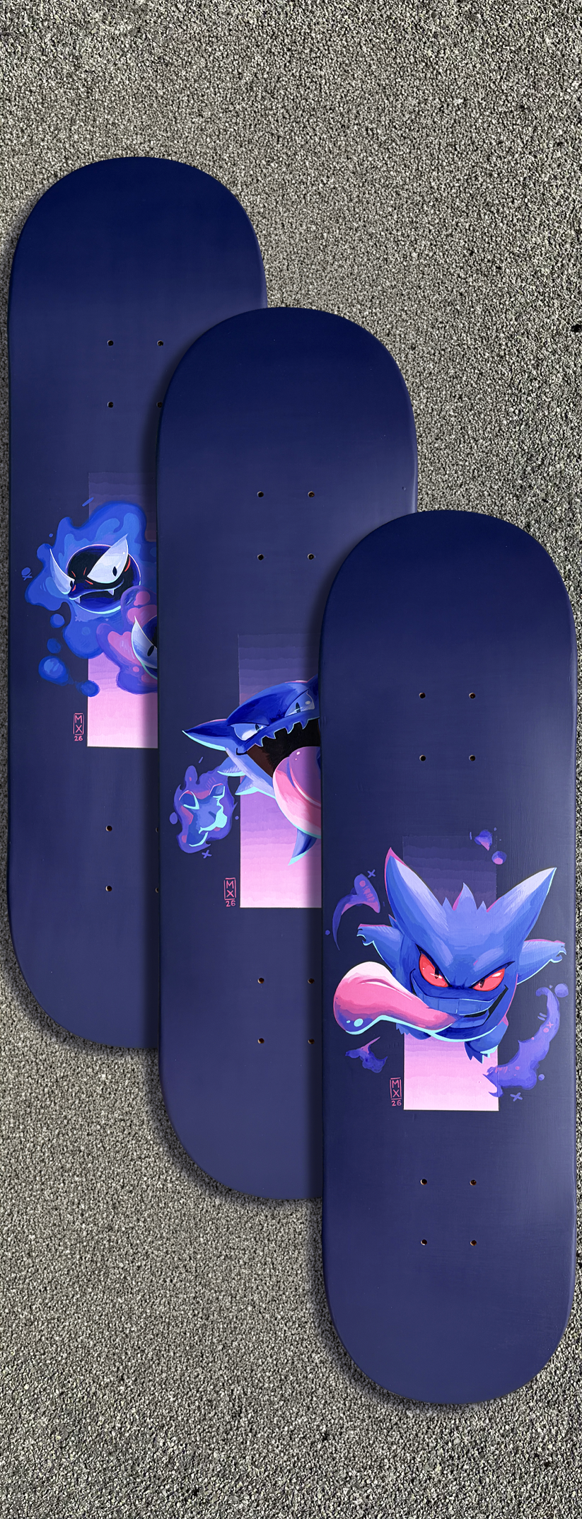 Gengar Original Triptych
