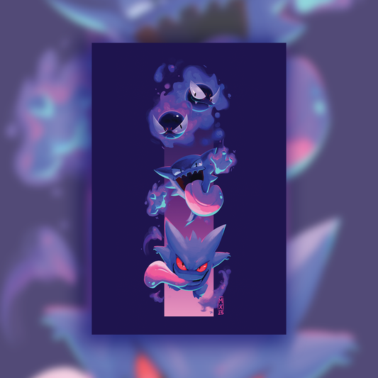 PREORDER - Gengar Line Giclee 8x10 Print