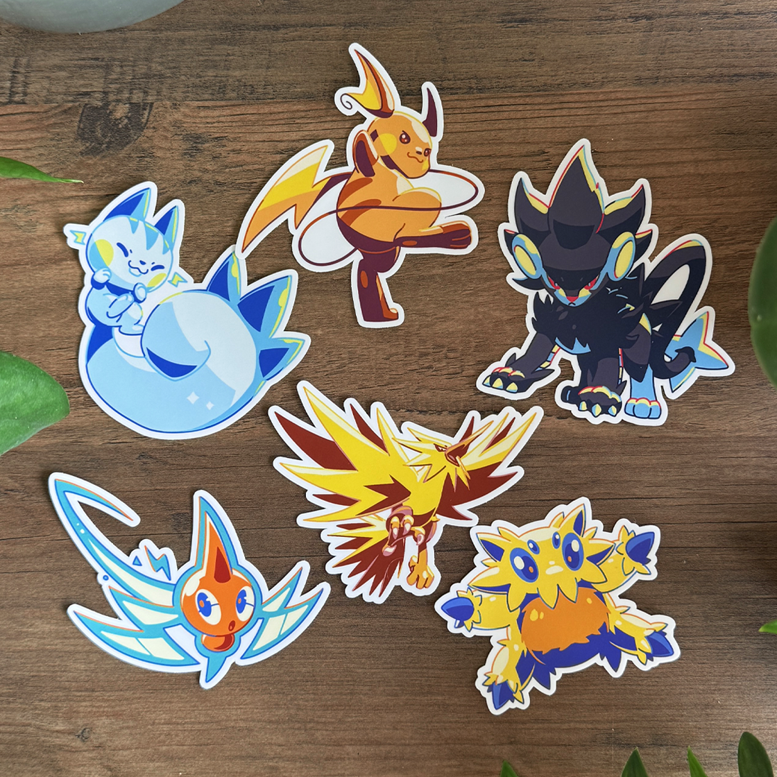 Zapdos Sticker Set (6 Pack)